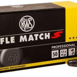 Cartouches RWS RIFLE MATCH S Calibre 22LR - Boite de 50 unités
