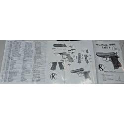 Plaquette de crosse gauche pour pistolet Lady K de KimarRéplique Walther PPK