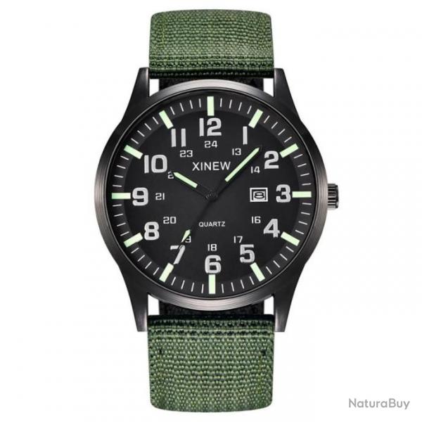 Montre Bracelet Vert Style Militaire - LIVRAISON GRATUITE !!