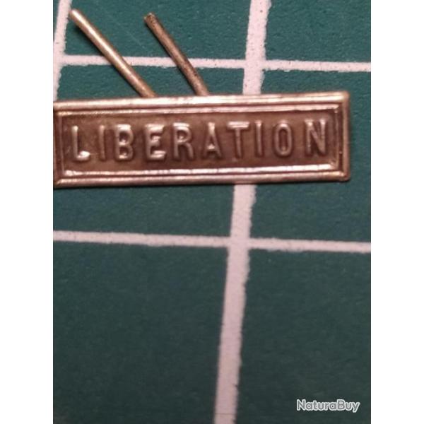 LIBERATION, PETITE  "BARRETTE" POUR RAPPEL DE MEDAILLE 14/15MM X 3/4MM (2)