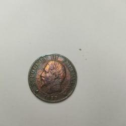 Pièce cinq centimes Napoléon 3 1855