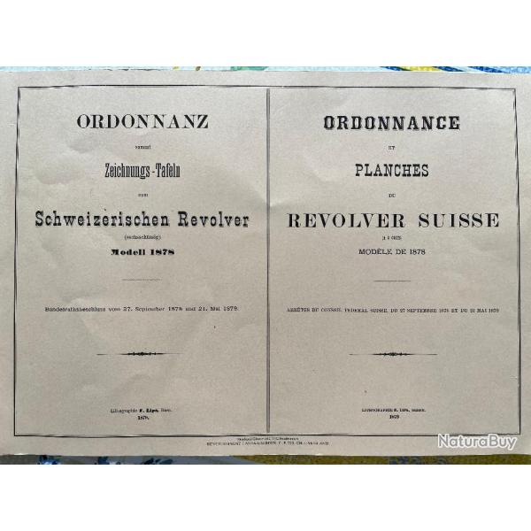 Ordonnances et Planches originales du Revolver Suisse Mle 1878