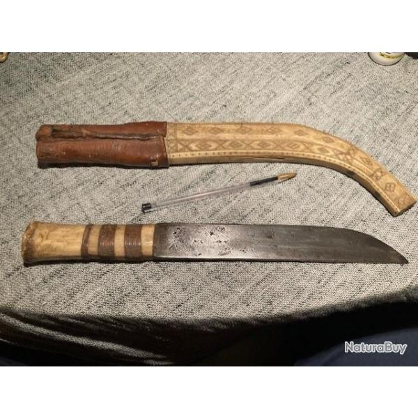 Couteau de chasse Saami (Lapon) ancien - vers 1925