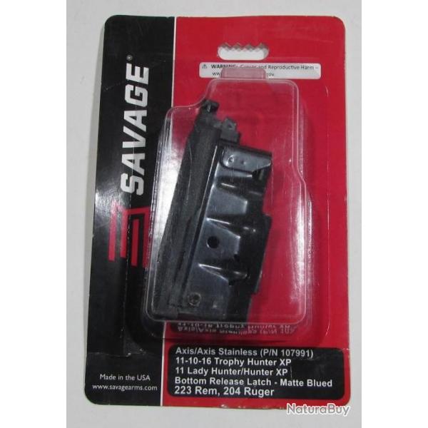 CHARGEUR SAVAGE 10/11 axis CAL 222 rem 223 rem 204 ruger 4 COUPS