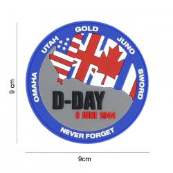 Patch 3D PVC D-Day Never forget blue