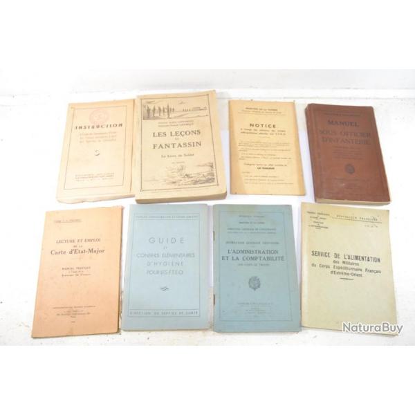 Lot livres notices Soldat Officier Arme Franaise, annes 1945 1950 Indochine / Algrie instruction