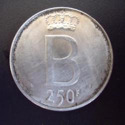 BELGIQUE = MONNAIE DE BAUDOUIN 1er  250 FRANCS EN ARGENT
