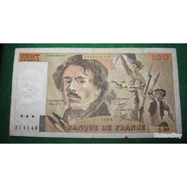 France billet de 100 Francs E.Delacroix de 1985