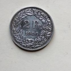 SUISSE = UNE PIECE DE 2 FRANCS DE 1906  EN ARGENT