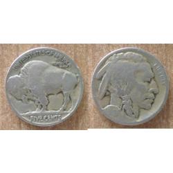 Usa 5 Cents 1919 Buffalo Mint F Cent Dollar Piece Etats Unis Dollars