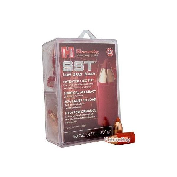 Ogives Hornady Sabot LOW DRAG 45  SST - Cal. 50 - 250 gr