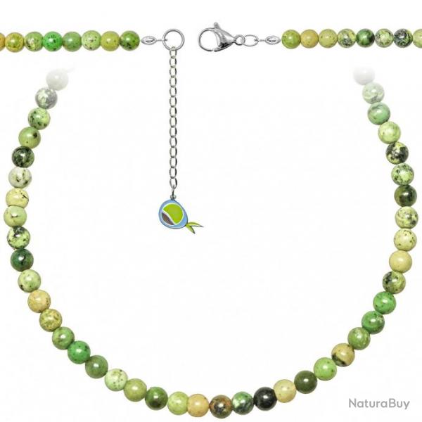 Collier en serpentine - Perles rondes 6 mm - 43 cm