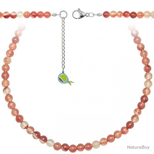 Collier en cornaline - Perles rondes 6 mm - 38 cm