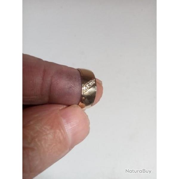 bague en or 8 carats diamtre intrieur 16 mm avec 4 vritable diamants