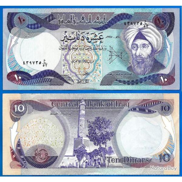 Iraq 10 Dinars 1980 a 1982 Irak Billet Dinar