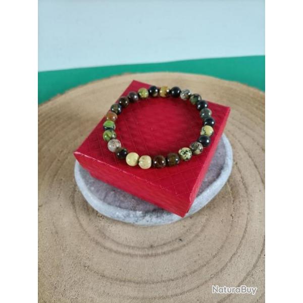 Bracelet en pierre naturelle Opale de Madagascar perles 8 mm Rf : N162