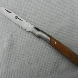 couteau de poche pliant Corsica avec cran d'arrêt manche bois de teck