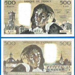 France 500 Francs 1985 Serie X Grand Billet Pascal Franc