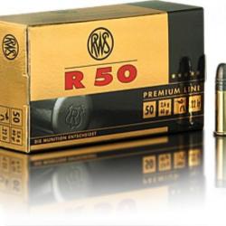 Cartouches RWS R50 Premium Line Calibre 22LR - Boite de 50 unités