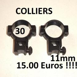colliers montage lunette colliers 30mm / embase 11mm - VENDU PAR JEPERCUTE (R707)