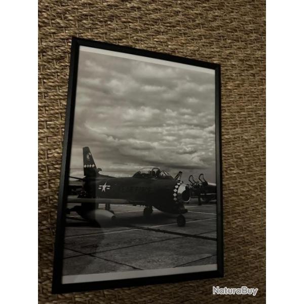 Cadre noir/blanc Avion WW2 format A4