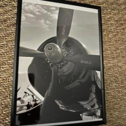 Cadre noir et blanc Avion WW2 format A4