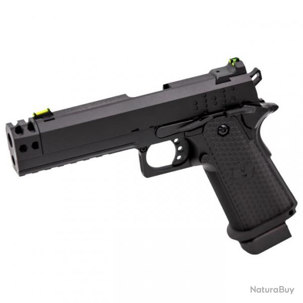 Rplique airsoft pistolet GBB Raven Hi-Capa Hex-Comp Noir-Raven Hi-Capa Hex-Com Noir