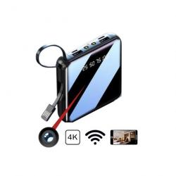 Batterie caméra espion 4k Wifi 10000mAh avec fils de recharge