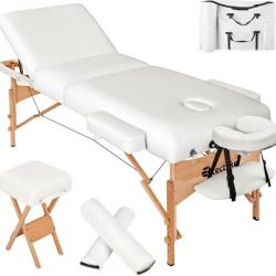 ACTI-Set de table de massage FINLANDE portable pliante à 3 zones blanc + accessoires table186