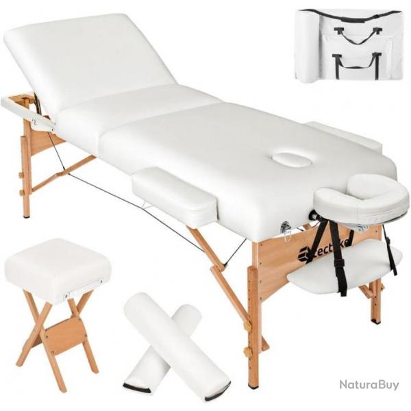 ACTI-Set de table de massage FINLANDE portable pliante  3 zones blanc + accessoires table186