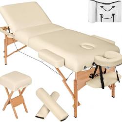 ACTI-Set de table de massage FINLANDE portable pliante à 3 zones beige + accessoires table187