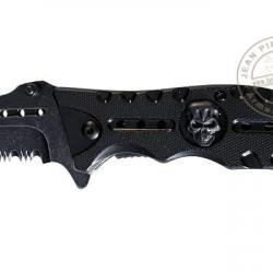 Couteau de sécurité noir tête de mort