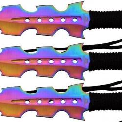 Perfect Point - Lot de 3 couteaux de lancer Rainbow