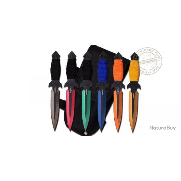 Perfect Point - Lot de 6 couteaux de lancer colors