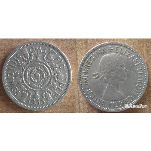 Royaume Uni 2 Shillings 1953 Elizabeth 2 Piece Shilling Pound Pounds