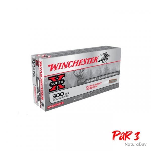 Cartouches Winchester Subsonic - 300BLK - Par 20 300 BLK / 200 gr / P - 300 BLK / 200 gr / Par 3