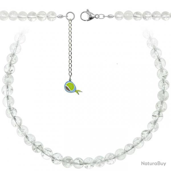 Collier en cristal de roche - Perles rondes 8 mm - 38 cm