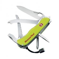 COUTEAU VICTORINOX RESCUE TOOL ONE HAND FLUO A DENTS