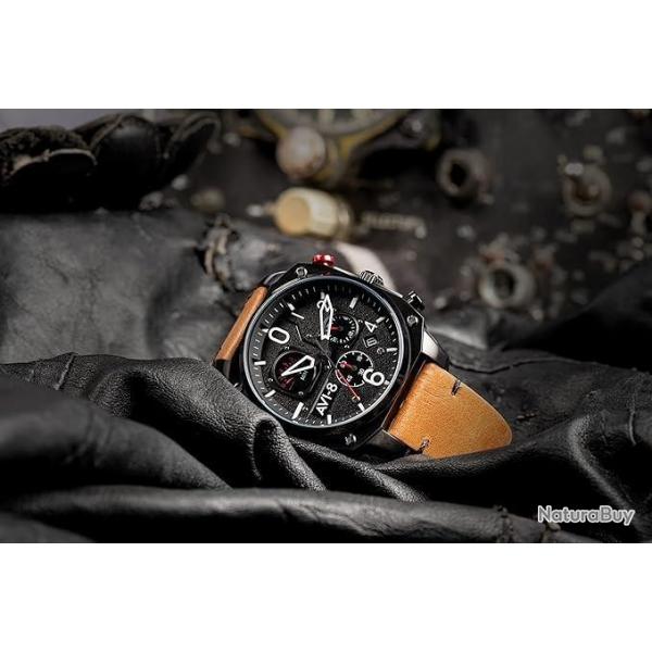 AVI-8 AV-4052-02 Hawker Hunter Chronographe Montre Homme 45mm 5ATM neuf