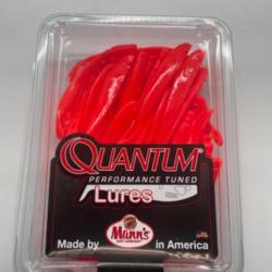 Lot de 50 leurres souples de pêche quantum lures rouge