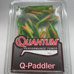 Lot de 50 leurres souples de pêche quantum paddle orange/vert