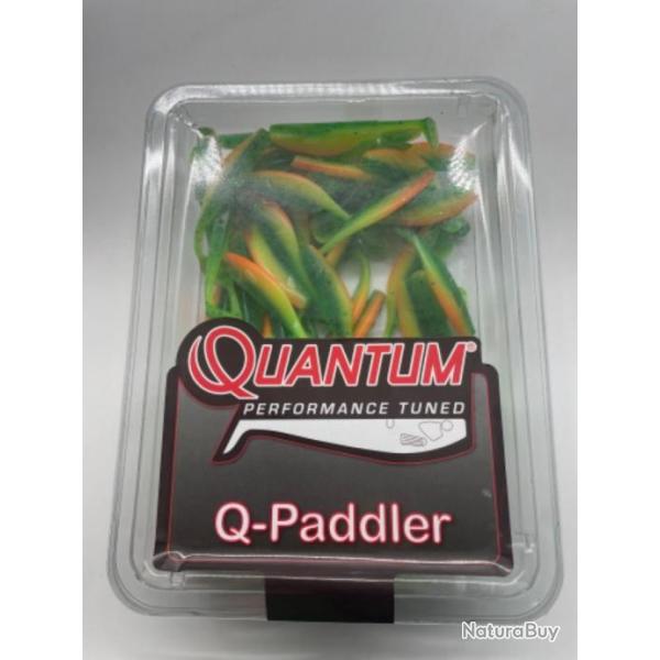 Lot de 50 leurres souples de pche quantum paddle orange/vert