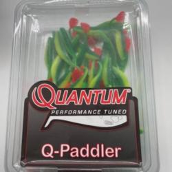Lot de 50 leurres souples de pêche quantum paddle rouge/vert
