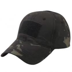 Casquette Treillis Noire velcro en façade