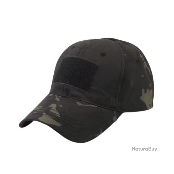 Casquette Treillis Noire velcro en faade