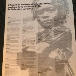 Affiche, poster, : Déclaration des droits de l'homme 43 x 61 cm