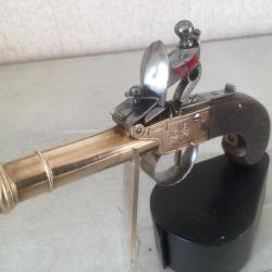 superbe pistolet d'officier de marine - système à silex calibre 12 mm -  époque 1780/1810