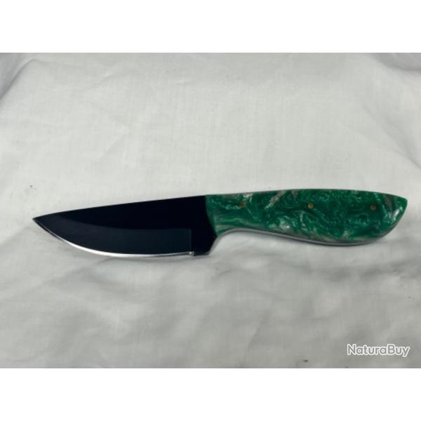 Couteau  dpecer noir forg 20cm marbr vert CHASSE24