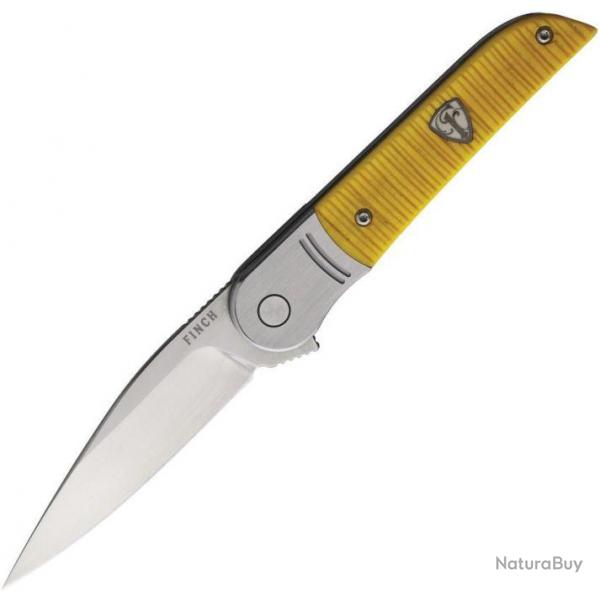 Couteau Finch STINGER Yellow Jacket Manche Os Lame Acier 154CM Bolster Lock IKBS Clip FKCST367