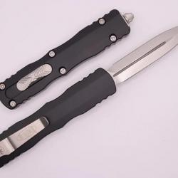 Couteau Microtech 227-10 Dirac AUTO OTF Double Edge Dagger Manche Black Aluminium USA MCT22710